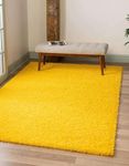 Irsha Carpets Extra Soft Luxury Area Rug Fluffy Carpet Living Room Shaggy Carpet 2-inch Thick Carpet (Yellow, 3x5 Feet)