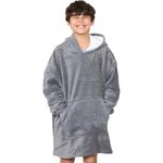 A2Z 4 Kids Girls Boys Oversized Hoodie Snuggle with Plush Warmth Sherpa Fleece Lining - Snuggle 958 Grey Kids 11-14