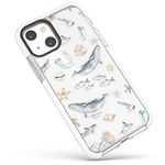 frepstudio Clear Case Compatible with iPhone 13 (6.1 inch),Girls Women Cute Blue Sea World Whale Dolphin Fish Funny Ocean Trendy Design Soft Shockproof Protective Case Compatible for iPhone 13