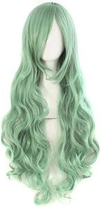 MapofBeauty 32" 80cm Long Hair Spiral Curly Cosplay Costume Wig (Gray Green)