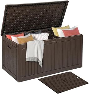DWVO 260 Gallon Double-Wall Deck Box with Divider, XXL Extra Large Resin Outdoor Storage Box, Lockable & Waterproof, Double as Seating, 1000lbs Capacity (Brown)