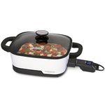 Presto 07118 Tuxedo digital precision skillet multi-cooker, Ceramic, White