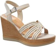 IVACHY Women's Summer Wedge sandals Diamond Sparkling Glitter Shoes Wedding Dressing Fashion shoes Espadrilles woven Platform Shoes