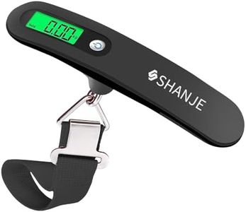 SHANJE Pesa Valigia Da Bilancia Viaggio 50kg Pesare,Bilancia Per Valigie 110lb,Tara Funzione Pesa Valigie Portatile Nero