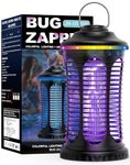 Bug Zapper Indoor Outdoor, 2000V Electric Mosquito Zapper with 4000mAh Rechargeable Battery, USB-C Charging, 1/2 Acre Coverage, IPX4 Waterproof, Portable Hanging for Bedroom, Patio, Camping, Black
