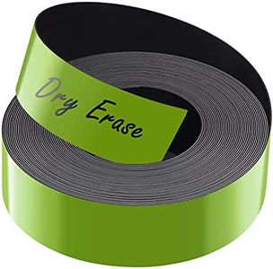 LLPT Dry Erase Magnetic Label Strips 1” x 26 Ft Blank Writable Magnet Roll Labels Reusable Cutable for Refrigerator Shelf Whiteboard Toolbox Craft and Other Metallic Surfaces Green (DMS166)