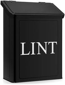 Calindiana Modern Farmhouse Metal Magnetic Lint Bin for Laundry Room Decor and Accessories with Lid and Laundry Room Organization and Storage Wall Mount Space Saving Washer and Dryer Trash Can (BLACK)