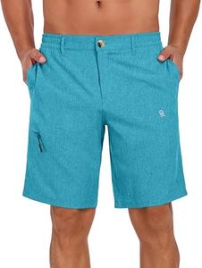 Little Donkey Andy Men's Stretch Quick Dry Shorts for Hiking Golf Travel, with Elastic Waist (Hawaiian Ocean, XL)