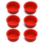 4 inch Cake Pans (6 Pack) - Silicone Mini Smash Cake Pans, Nonstick Small Cake Pans for Smash Cake,Muffin and Egg Bites