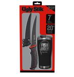 Ugly Stik Tools Fishing Fillet Knife and Tumbler Gift Set, Black, 7