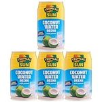 Tropical Sun Coconut Water Drink with Pieces Sweet Natural Energizing Nutriton Nectar 330ml x 4 with Welari Thank You Card | (4pack)