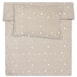 Totsy Baby Children's duvet cover 90 x 120 cm - children's bed linen set with pillowcase 60 x 40 cm in cotton Beige with white stars