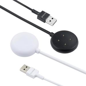ELUTENG Charger for Google Pixel-Watch,Repalcement USB-A Upgraded Fast Charging Cable Magnetic for Google Pixel Watch,Black/White