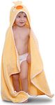 TBEZY Hooded Towel for Kids 100% Cotton Ultra Soft with Unique Animal Design Large for Infants 3-10 Years (Chick)
