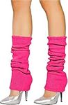 Crazy Chick® Deluxe Luxurious Ladies 80's Plain Ribbed Leg Warmers Legwarmers 12 Color TU TU (Pink)