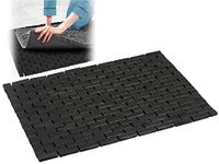 Black Bath Mat for Bathroom and Shower - 16 x 24 Inches (W x L) Bamboo Wood Rug Pad, Bathmat for Hot Tub Spa Sauna RV Camper Outdoor