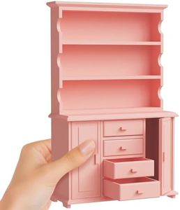 1:12 Scale Doll House Bookshelf, Bookshelf Dollhouse for Dollhouse Library, Living Room, Doll House Book Shelf with Realistic Details