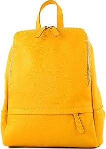 modamoda de - T138 Italian Women's Leather Backpack Bag, sunshine yellow, M