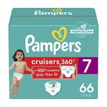 Pampers Cruisers 360° Fit Pull on diapers, size 7, 66 count, Disposable Diapers with Stretchy Waistband