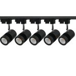 JACKAL Metal Led 9 Watts Indoor Ceiling Spot Light/Focus Light/Track Light (Warm White)|Flexibly Rotatable Light Head|For Kitchen,Living Room&Malls-Trackway Included (Black),Pack Of 5