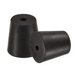 sourcing map Rubber Tapered Plug 18mm to 24mm with Hole Test Tubes Bungs Stopper Black for Lab Home 5 Pieces