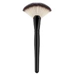 Luxspire Fan Makeup Brush, Single Large Soft & Dense Face Blush Powder Foundation Brushes, Professional Highlighting Make Up Brush, Makeup Tool, Black