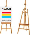 MEEDEN Large Painters Easel Adjustable Beech Wood Artist Easel, Studio Easel for Adults with Brush Holder, Holds Canvas up to 48"