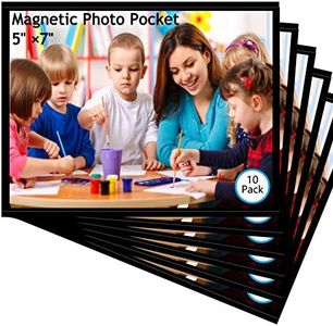 10 Pack 13cm x 18cm Premium Magnetic Picture Pockets Frames with Black Holds 13cm x 18cm Photo for Refrigeratorby M.Memo