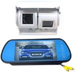 Dolphin Automotive Motorhome Van Dual Twin 12v Commercial Reversing Reverse Rear View Parking Camera (Camera With 7" Universal Mirror Monitor)