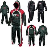 XXR Heavy Duty Sweat Suit Sauna Exercise Gym Suit Fitness weight loss and hooded (Black, Medium)