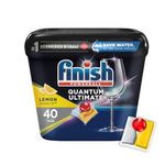 Finish Power Ball Quantum Ultimate Dishwasher Detergent Tabs, Scrubs, Degreases, Shines, Ultimate Clean & Sine 1st time everytime, Lemon Sparkle, 40 Tabs