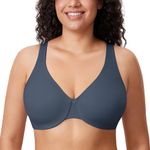 Delimira Women's Minimiser Bra Plus Size Underwired Full Cup Non Padded Seamless Support T Shirt Bra Sargasso 38D