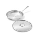 All-Clad 41126 Stainless Steel Fry Pan with Lid, Dishwasher Safe, Tri-Ply Bonded, 12 Inch Pan, Silver