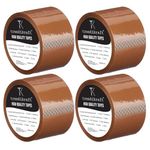 TRENDIKRAFT 3 inch X 65 meter Pack of 4 Brown BOPP Packing Cello Tape with Durable Materials Self Adhesive Heavy Duty Tep Roll Ideal for Packaging Box