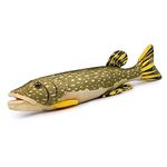 Realistic Northern Pike Fish Stuffed Plush Toy - Simulation 18.5” Lifelike Depth Ocean Animals Pike Plushie Toys Figur, Super Soft Sea Creatures Fish Model Plush Toy Gift Collection for Kids