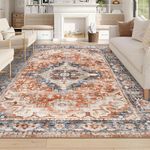 Homcomoda Washable Area Rugs 8x10 Distressed Area Rugs for Living Room Non Slip Printed Floor Carpets for Living Room Bedrom Dining Room