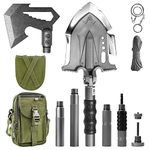 Zune Lotoo Tactical Shovel Axe Survival Multitool 29 in 1 Camping Shovel Folding Upgrade Sets Unbreakable Martensitic Steel Adjustable 7 Angles Compact Gear for Emergency Hiking Outdoor Military