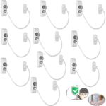 eSynic 10 Packs Window Locks for Upvc Window Durable Window Locks Child Safety Reliable Window Safety Restrictor 19CM/7.5Inch Wire Long Window Security Lock with Screws for Home Office Safety etc