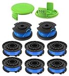 BOOTOP 29092 String Trimmer Replacement Spool 29252, Compatible with Greenworks 24V 40V 80V Weed Eater Cordless Trimmer 21332 21342.065-Inch Single Line Trimmer Replacement Spool (8 Spools, 2 Caps)