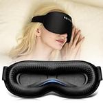 Blackout 3D Contour Sleeping Mask - Weighted Eye Mask with Ear Plugs, FACEMOON Sleep Masks Soft Memory Foam, Eye Cover for Women, Men, Night Shift, Travel, Airplane(Black)