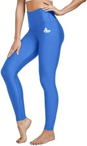 FitsT4 Women's Swimming Leggings High Waisted Swim Pants Full Length Swimming Tights Sun Protective Blue S