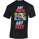 Personalised T-Shirt UK | Design Your Own | Custom Photo & Text | Men & Kids | Personalised Gifts Workwear T Shirt | Create Your Own Customise Tee | Unique Gift Black 4XL