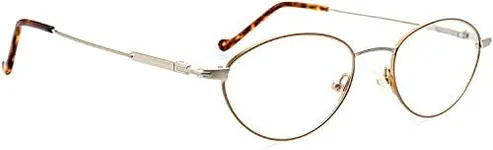 Hit Notion Optical Eyewear - Oval Shape, Metal Full Rim Frame - for Women or Men Prescription Eyeglasses RX, Pewter Bronze