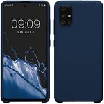 kwmobile Case Compatible with Samsung Galaxy A51 Case - TPU Silicone Phone Cover with Soft Finish - Navy Blue
