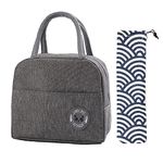 Insulated Lunch Bag Tote Bag for Women Wide Open Insulated Cooler Bag Water-Resistant Thermal Leak-Proof Lunch Organizer for Men Girls Outdoor Picnic Work (Grey)