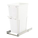 Knape & Vogt SBM12-1-50WH in-Cabinet Bottom Mount Pull Out Trash Can, 22.88-Inch by 11.38-Inch by 20-Inch