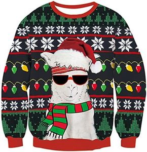 Loveternal Jersey Navideño para Niños Sudadera De Alpaca Regalo Camisetas De Manga Larga para Niños Tops Cuello Redondo Sudaderas con Capucha Suéter Edad 9-10 Años,M