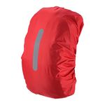 PATIKIL 15-25L Waterproof Backpack Rain Cover, Non-Slip Backpack Cover with Vertical Reflective Strap Stay Dry for Hiking, Camping, Hunting, XS, Red