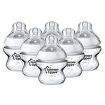 Tommee Tippee Closer to Nature® Baby Bottles, Breast-Like Teat with Anti-Colic Valve, 150ml, Pack of 6, Clear