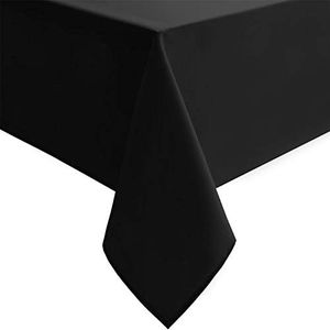 Hiasan Black Tablecloth Square - Waterproof and Wrinklr Resistant Washable Polyester Fabric Table Cloth for Dining Room and Outdoor Use, 30 x 30 Inch